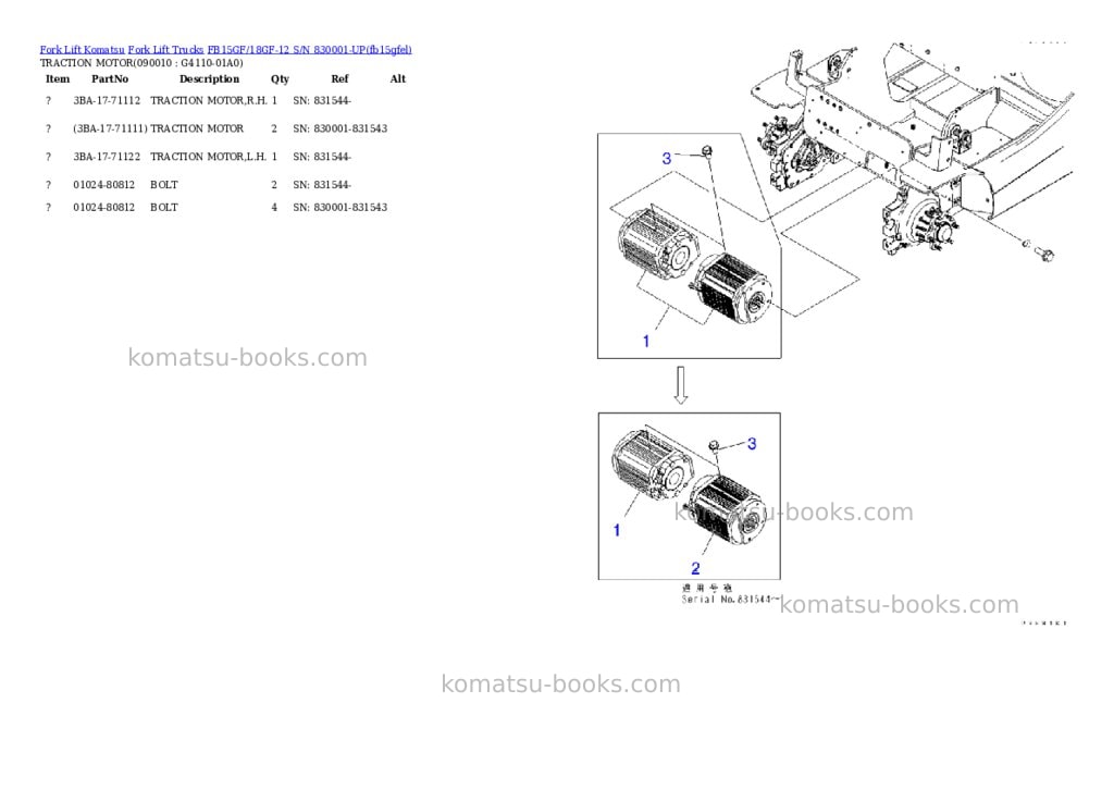 Komatsu FB15GF/18GF-12 S/N 830001-UP Parts catalog cover Page 7 Komatsu FB15GF/18GF-12 S/N 830001-UP Parts catalog cover Page 7