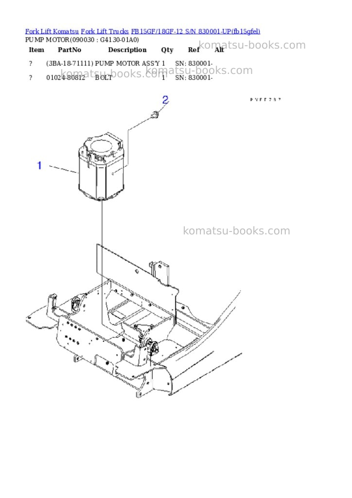 Komatsu FB15GF/18GF-12 S/N 830001-UP Parts catalog cover Page 9 Komatsu FB15GF/18GF-12 S/N 830001-UP Parts catalog cover Page 9