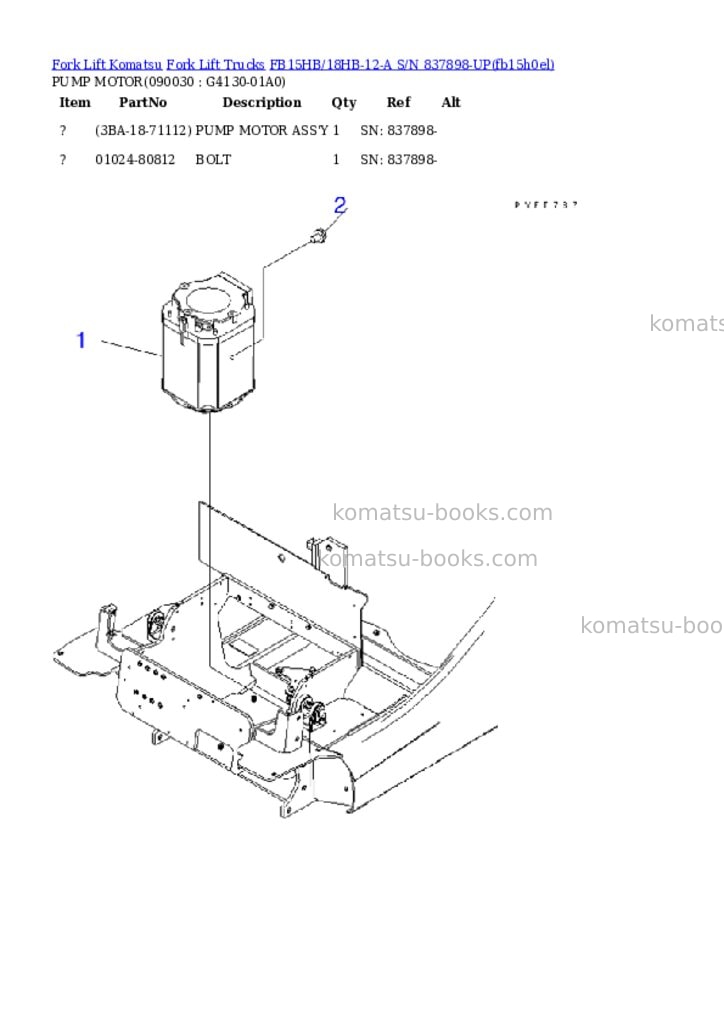 Komatsu fb15hb/18hb-12-a s/n 837898-up Parts catalog cover Page 10
