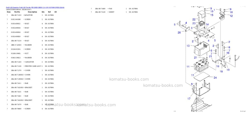 Komatsu fb15hb/18hb-12-a s/n 837898-up Parts catalog cover Page 2