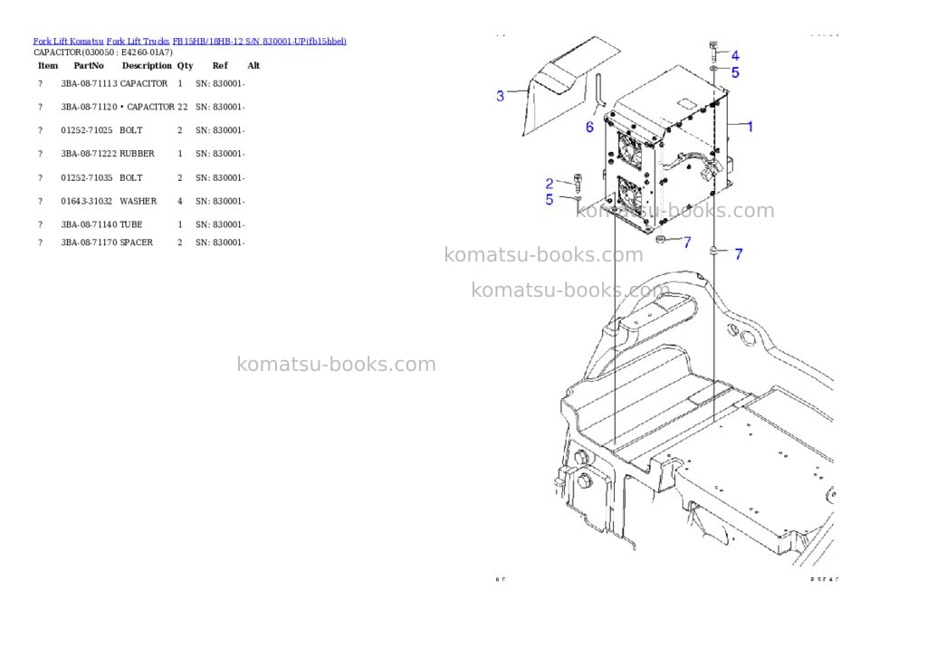 Komatsu fb15hb/18hb-12 s/n 830001-up Parts catalog cover Page 4