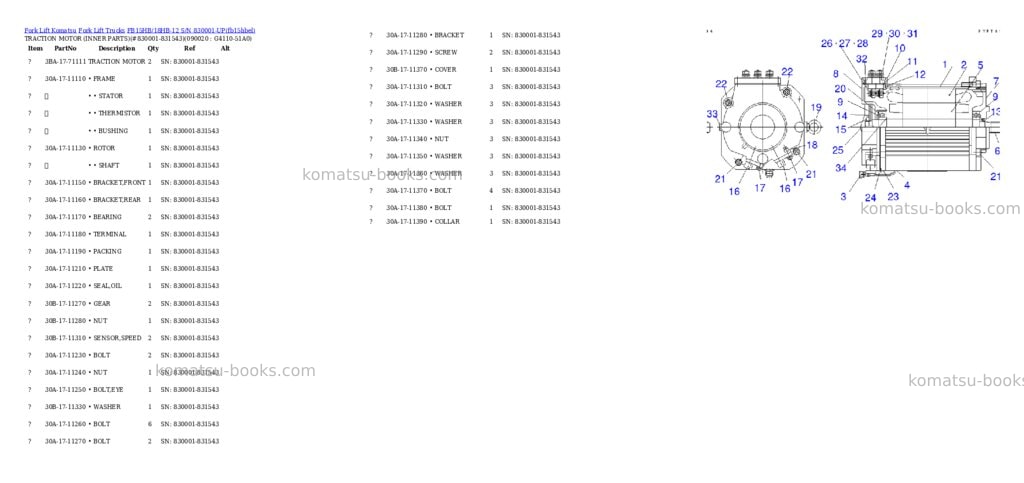 Komatsu fb15hb/18hb-12 s/n 830001-up Parts catalog cover Page 9