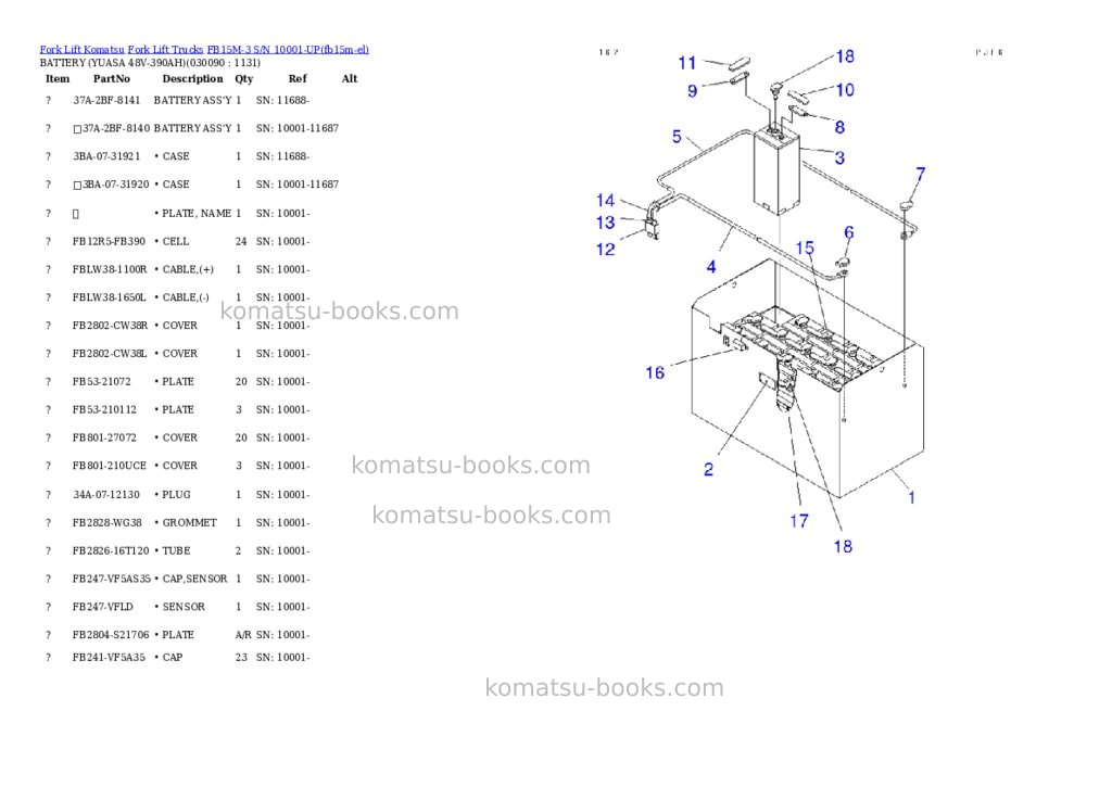 Komatsu fb15m-3 s/n 10001-up Parts catalog cover Page 8 Komatsu fb15m-3 s/n 10001-up Parts catalog cover Page 8