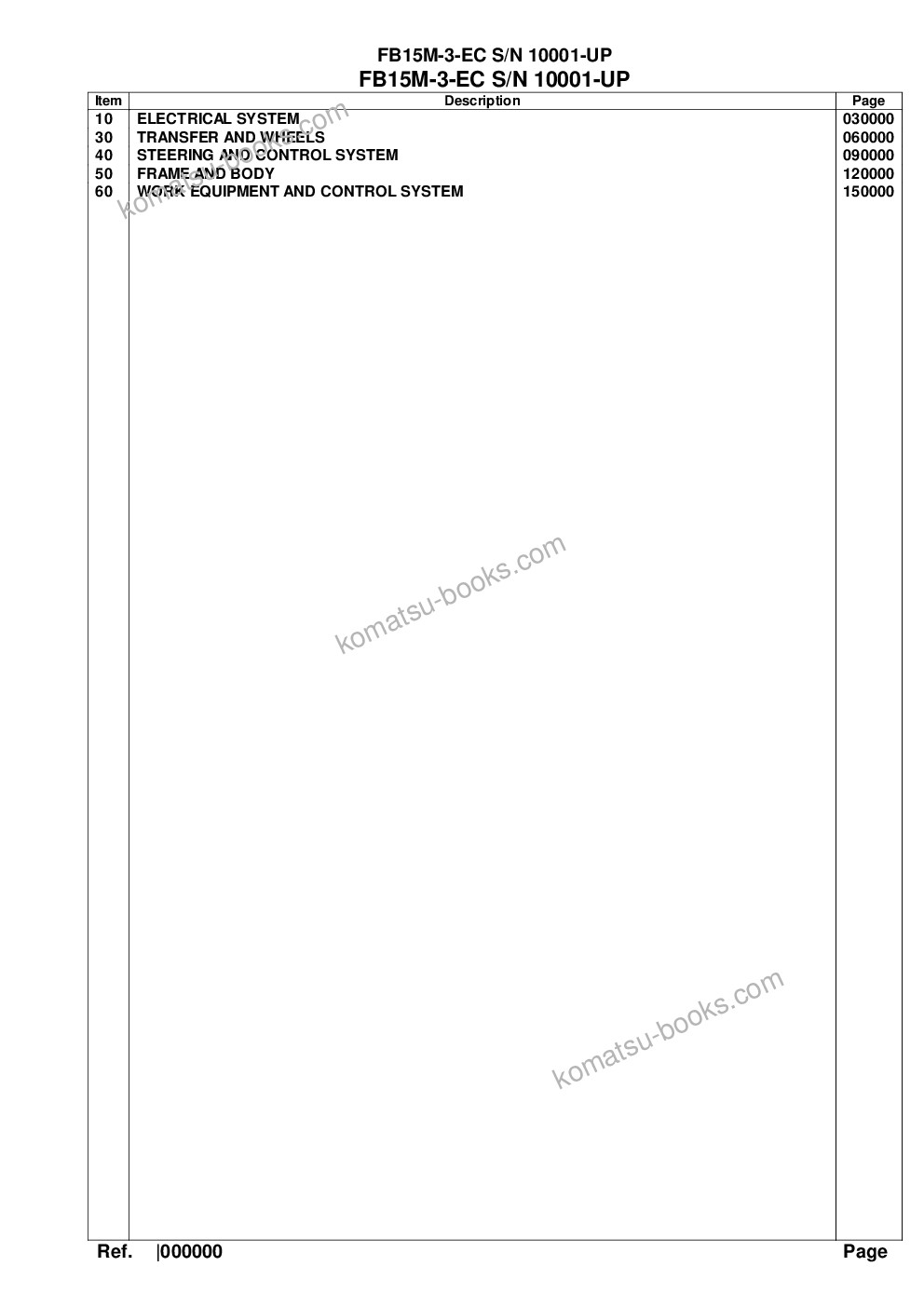 Komatsu fb15m-3-ec s/n 10001-up Parts catalog cover