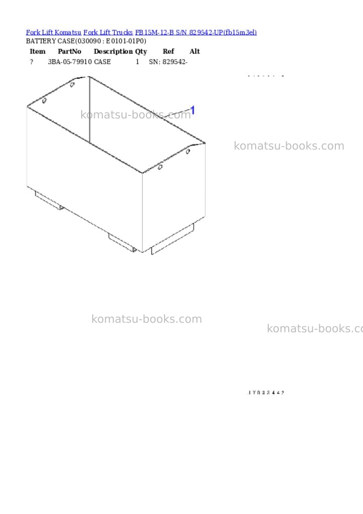 Komatsu FB15M-12-B S/N 829542-UP Parts catalog cover Page 8 Komatsu FB15M-12-B S/N 829542-UP Parts catalog cover Page 8