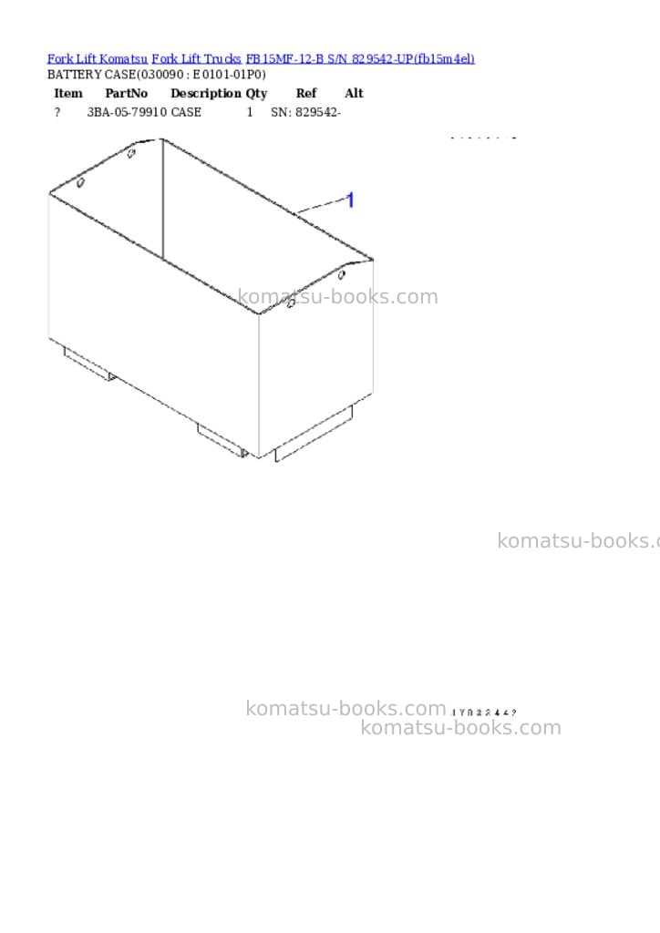 Komatsu FB15MF-12-B S/N 829542-UP Parts catalog cover Page 8 Komatsu FB15MF-12-B S/N 829542-UP Parts catalog cover Page 8