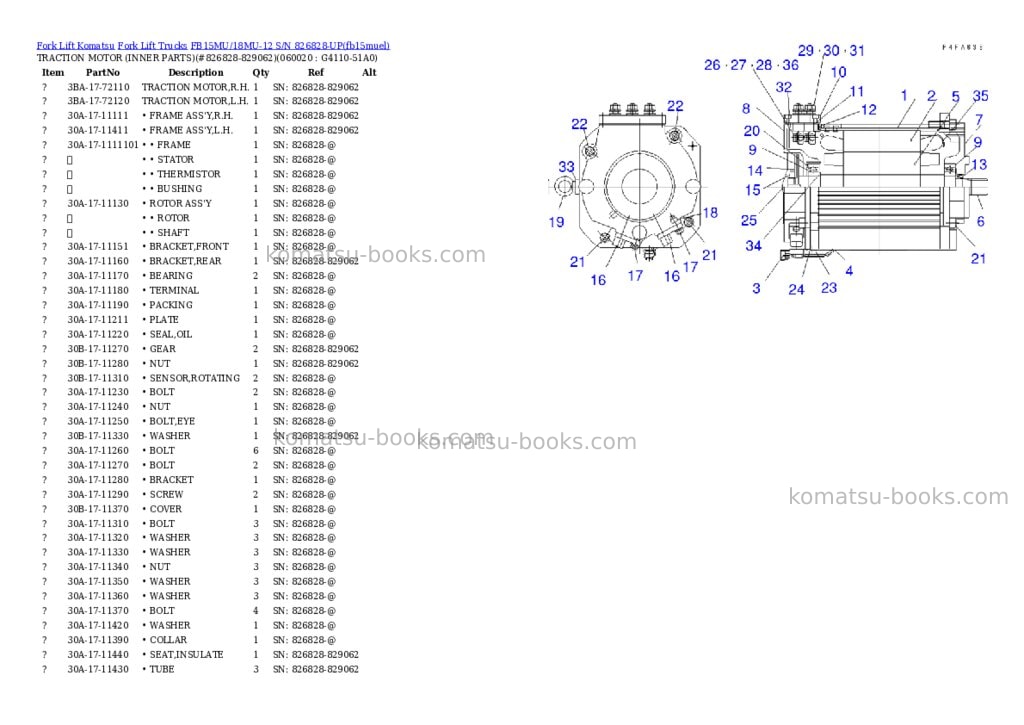 Komatsu FB15MU/18MU-12 S/N 826828-UP Parts catalog cover Page 6 Komatsu FB15MU/18MU-12 S/N 826828-UP Parts catalog cover Page 6