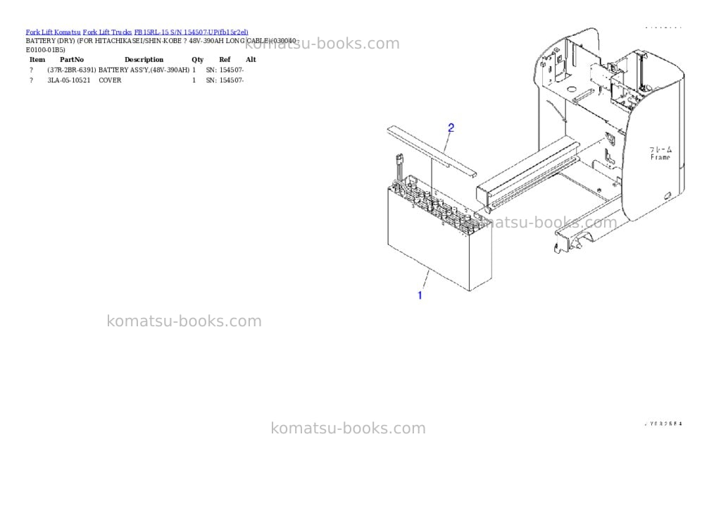 Komatsu FB15RL-15 S/N 154507-UP Parts catalog cover Page 3