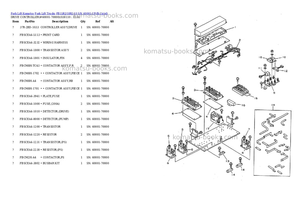 Komatsu fb15rj/18rj-10 s/n 60001-up Parts catalog cover Page 10