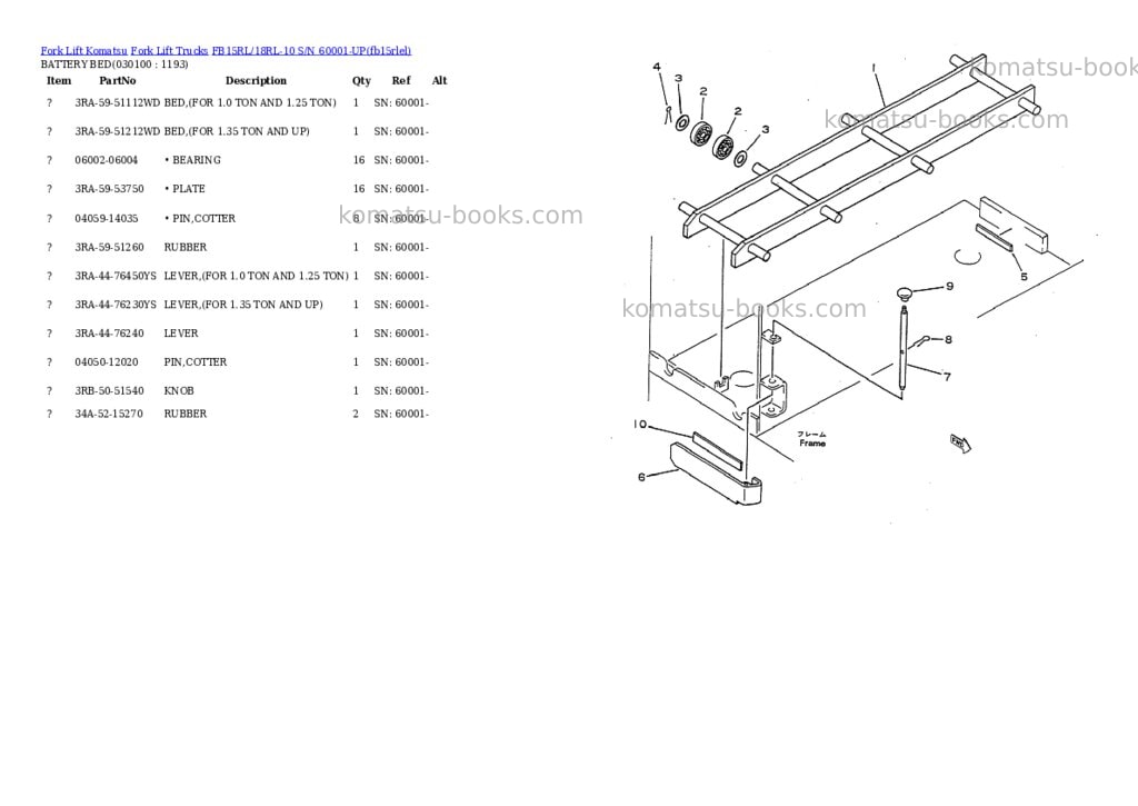 Komatsu fb15rl/18rl-10 s/n 60001-up Parts catalog cover Page 9