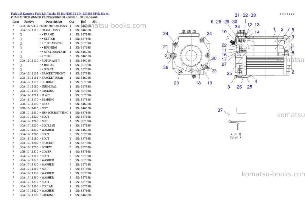 Komatsu FB15U/18U-12 S/N 837898-UP Parts catalog cover Page 10
