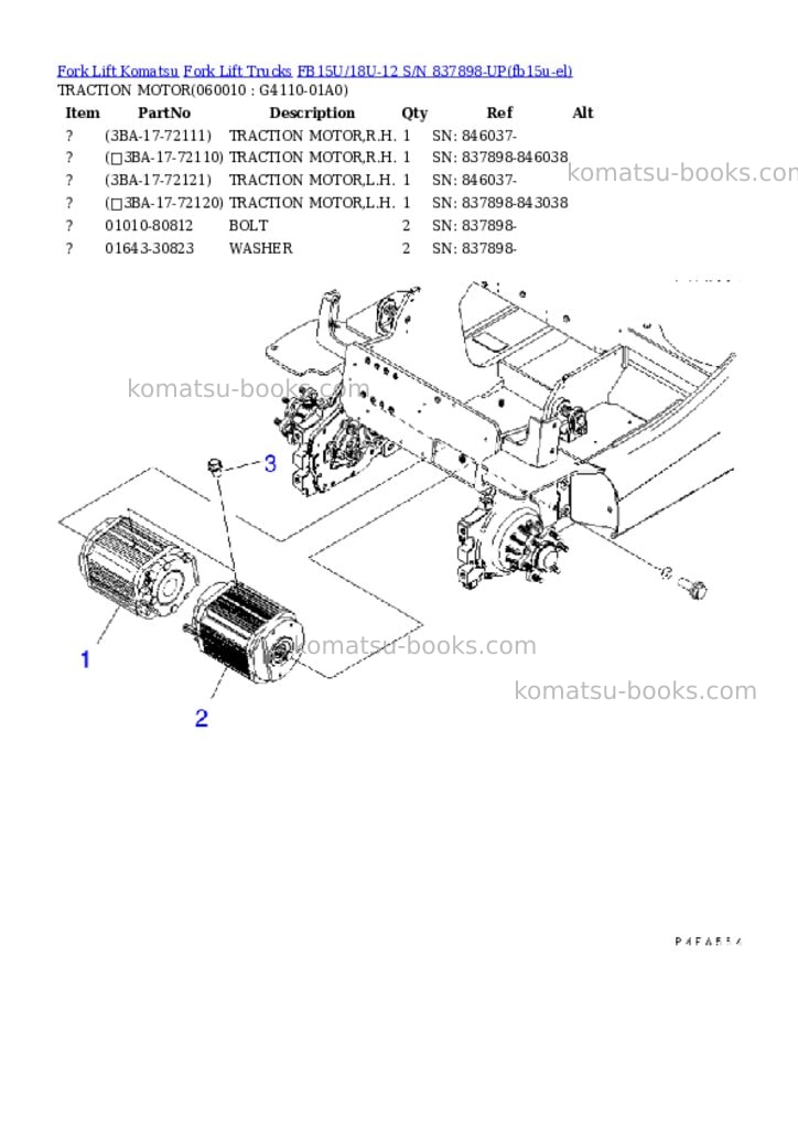 Komatsu FB15U/18U-12 S/N 837898-UP Parts catalog cover Page 5
