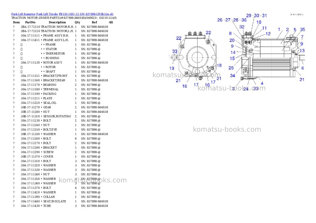 Komatsu FB15U/18U-12 S/N 837898-UP Parts catalog cover Page 6