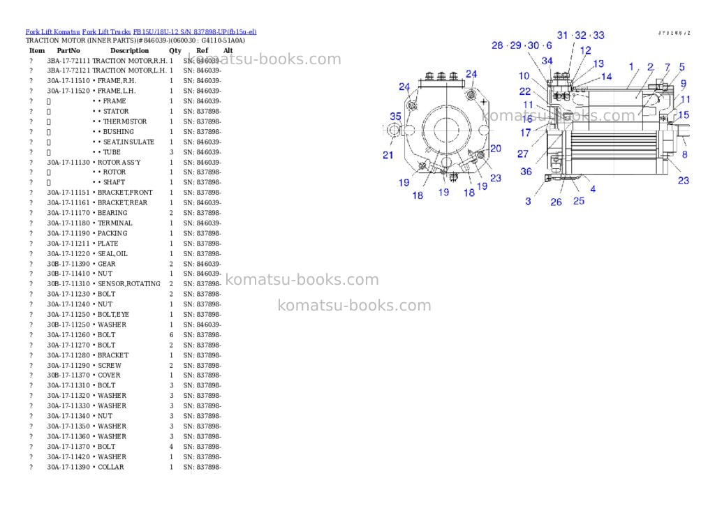 Komatsu FB15U/18U-12 S/N 837898-UP Parts catalog cover Page 7