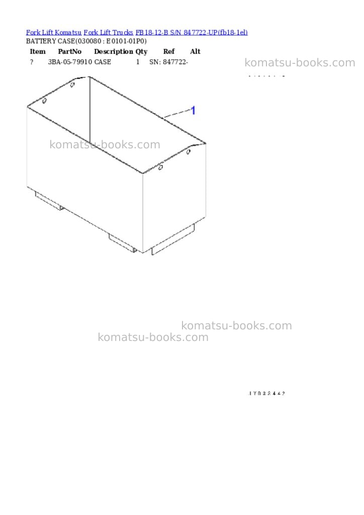 Komatsu FB18-12-B S/N 847722-UP Parts catalog cover Page 7 Komatsu FB18-12-B S/N 847722-UP Parts catalog cover Page 7