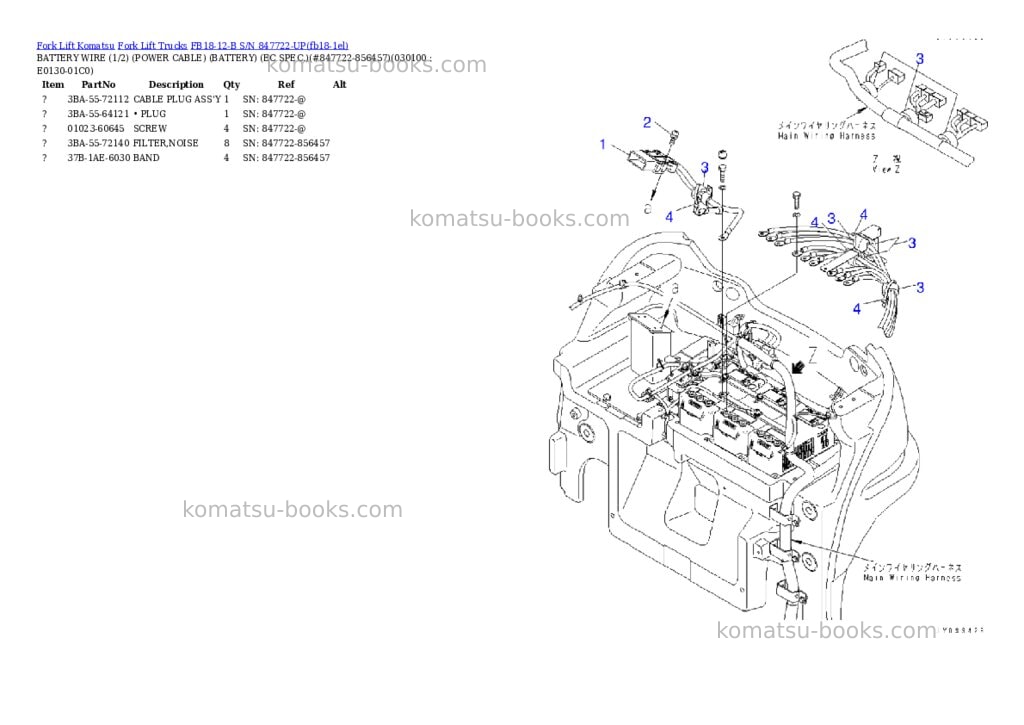 Komatsu FB18-12-B S/N 847722-UP Parts catalog cover Page 9 Komatsu FB18-12-B S/N 847722-UP Parts catalog cover Page 9