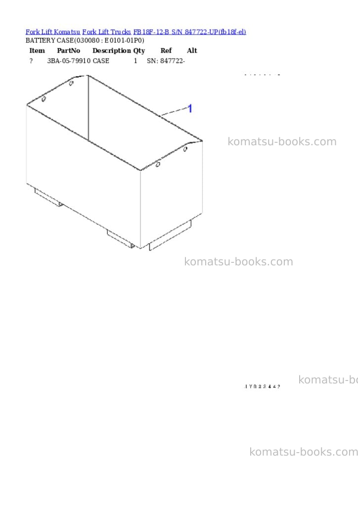 Komatsu FB18F-12-B S/N 847722-UP Parts catalog cover Page 7