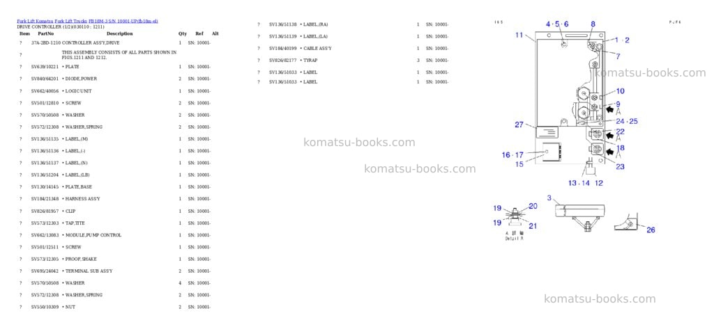 Komatsu fb18m-3 s/n 10001-up Parts catalog cover Page 10 Komatsu fb18m-3 s/n 10001-up Parts catalog cover Page 10
