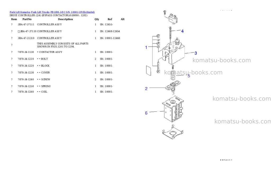 Komatsu fb18m-3-ec s/n 10001-up Parts catalog cover Page 8 Komatsu fb18m-3-ec s/n 10001-up Parts catalog cover Page 8