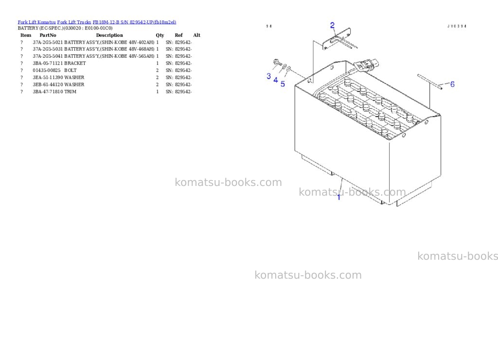 Komatsu FB18M-12-B S/N 829542-UP Parts catalog cover Komatsu FB18M-12-B S/N 829542-UP Parts catalog cover