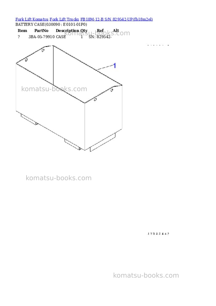 Komatsu FB18M-12-B S/N 829542-UP Parts catalog cover Page 8 Komatsu FB18M-12-B S/N 829542-UP Parts catalog cover Page 8