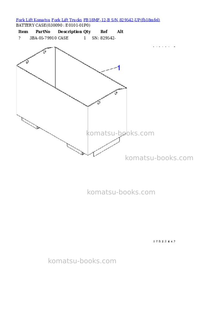 Komatsu FB18MF-12-B S/N 829542-UP Parts catalog cover Page 8