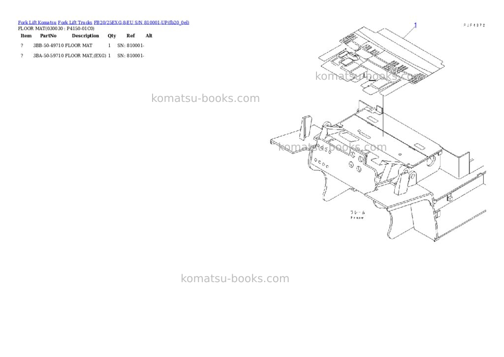 Komatsu fb20/25exg-8-eu s/n 810001-up Parts catalog cover Page 2