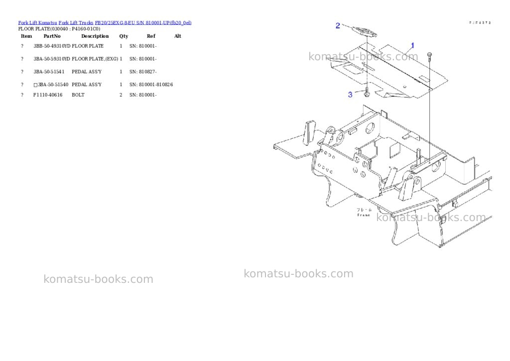 Komatsu fb20/25exg-8-eu s/n 810001-up Parts catalog cover Page 3