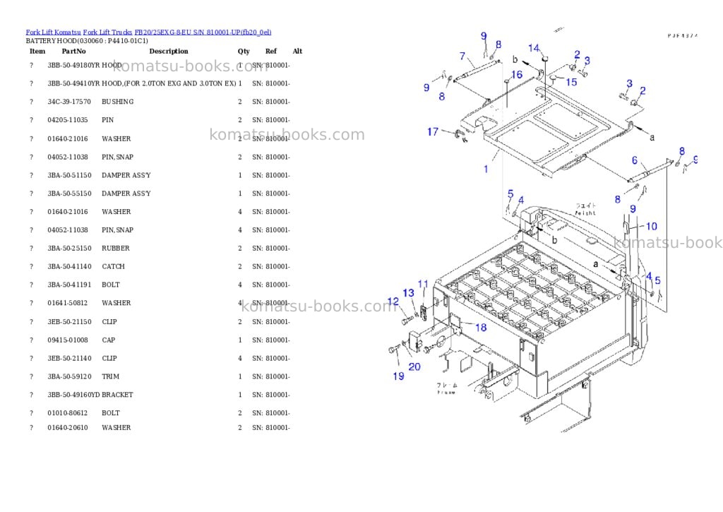 Komatsu fb20/25exg-8-eu s/n 810001-up Parts catalog cover Page 5