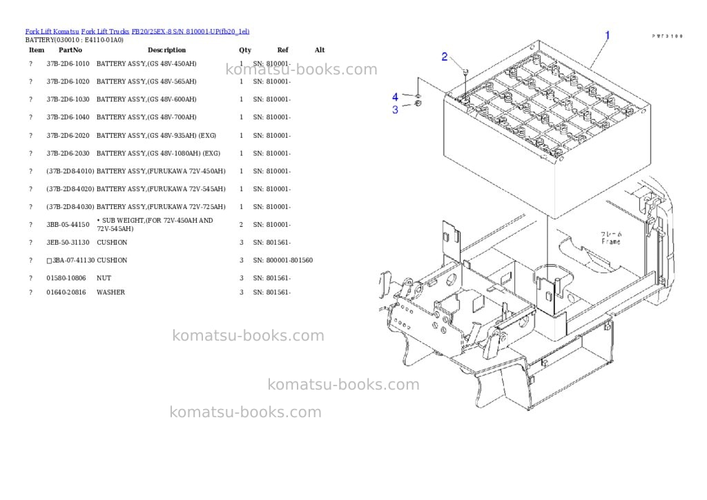 Komatsu fb20/25ex-8 s/n 810001-up Parts catalog cover Komatsu fb20/25ex-8 s/n 810001-up Parts catalog cover