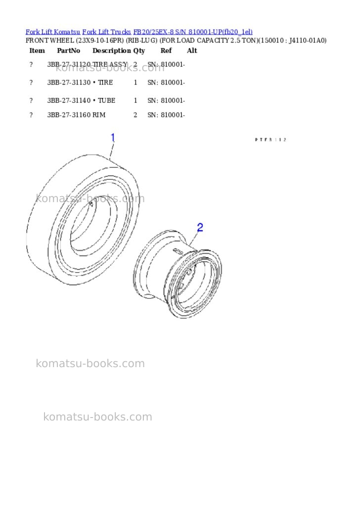 Komatsu fb20/25ex-8 s/n 810001-up Parts catalog cover Page 11 Komatsu fb20/25ex-8 s/n 810001-up Parts catalog cover Page 11