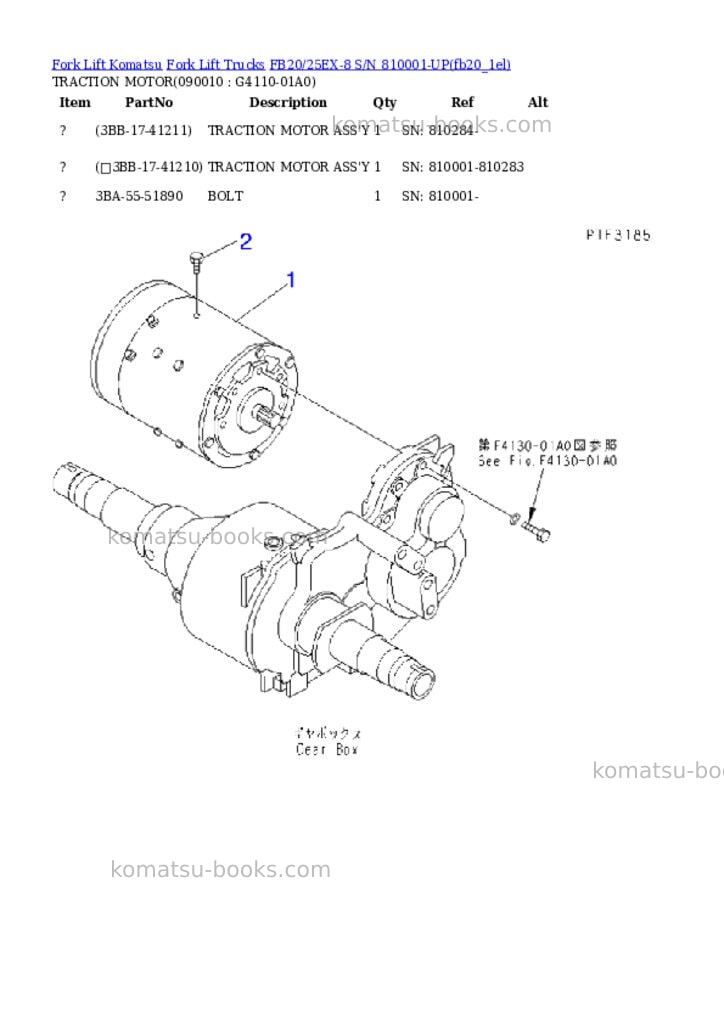 Komatsu fb20/25ex-8 s/n 810001-up Parts catalog cover Page 4 Komatsu fb20/25ex-8 s/n 810001-up Parts catalog cover Page 4