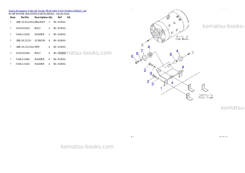 Komatsu fb20/25ex-8 s/n 810001-up Parts catalog cover Page 8 Komatsu fb20/25ex-8 s/n 810001-up Parts catalog cover Page 8