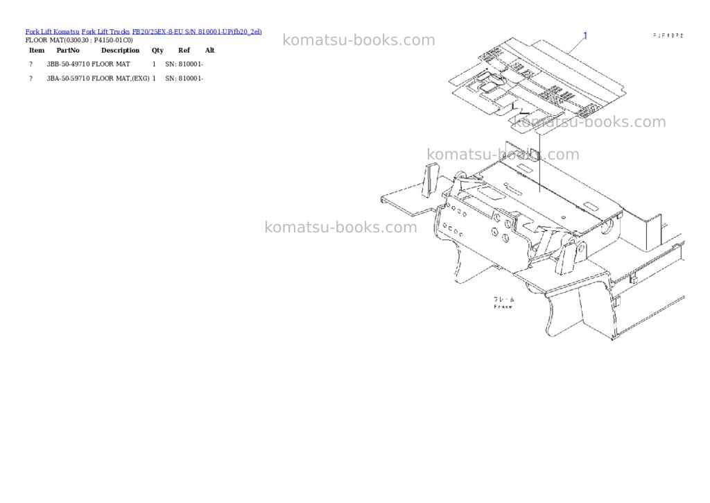 Komatsu fb20/25ex-8-eu s/n 810001-up Parts catalog cover Page 2 Komatsu fb20/25ex-8-eu s/n 810001-up Parts catalog cover Page 2