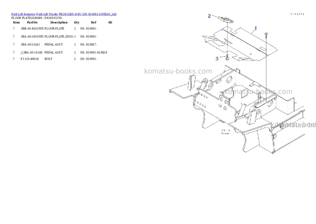 Komatsu fb20/25ex-8-eu s/n 810001-up Parts catalog cover Page 3 Komatsu fb20/25ex-8-eu s/n 810001-up Parts catalog cover Page 3