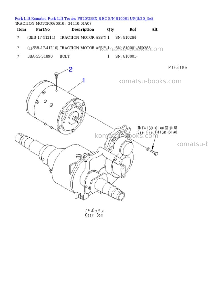 Komatsu fb20/25ex-8-ec s/n 810001-up Parts catalog cover Page 2 Komatsu fb20/25ex-8-ec s/n 810001-up Parts catalog cover Page 2