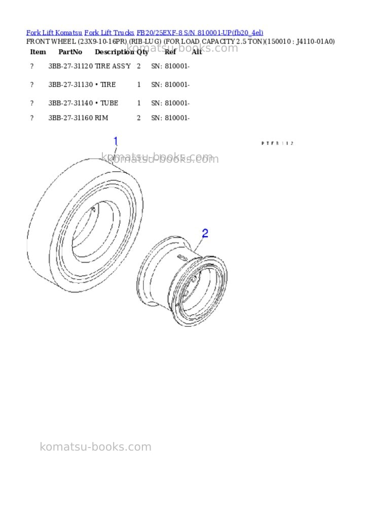 Komatsu fb20/25exf-8 s/n 810001-up Parts catalog cover Page 10 Komatsu fb20/25exf-8 s/n 810001-up Parts catalog cover Page 10