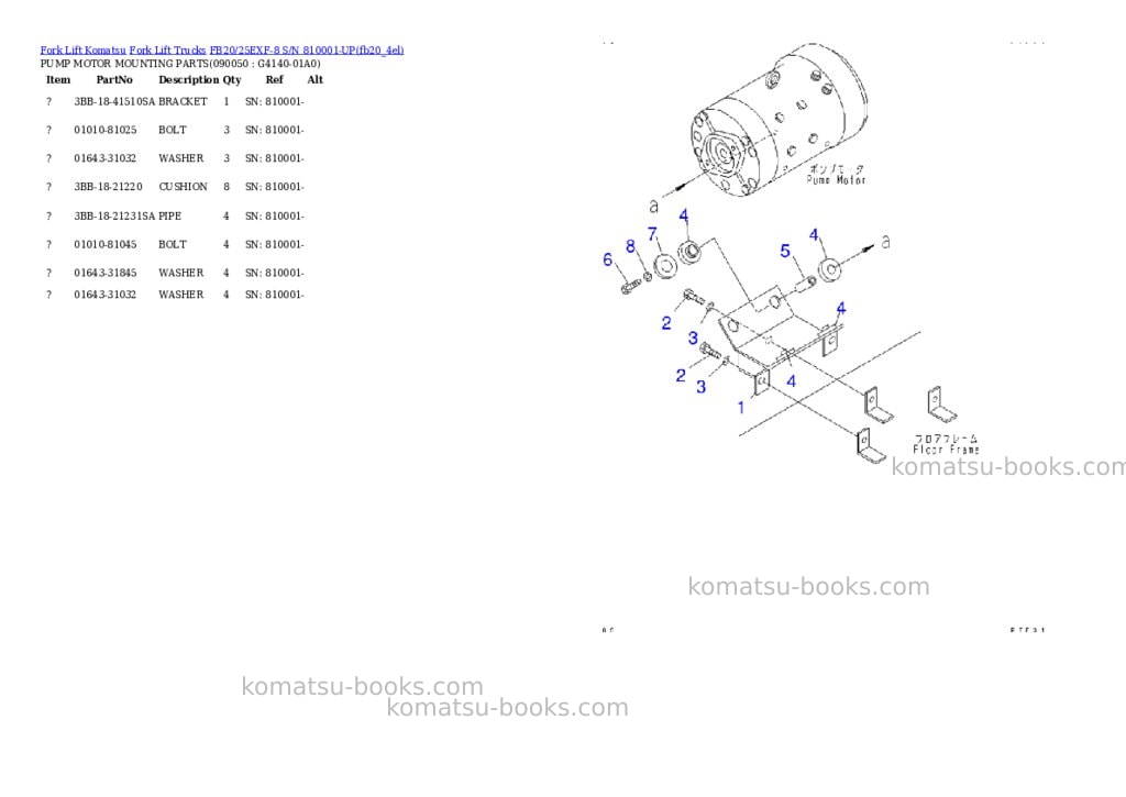 Komatsu fb20/25exf-8 s/n 810001-up Parts catalog cover Page 7 Komatsu fb20/25exf-8 s/n 810001-up Parts catalog cover Page 7