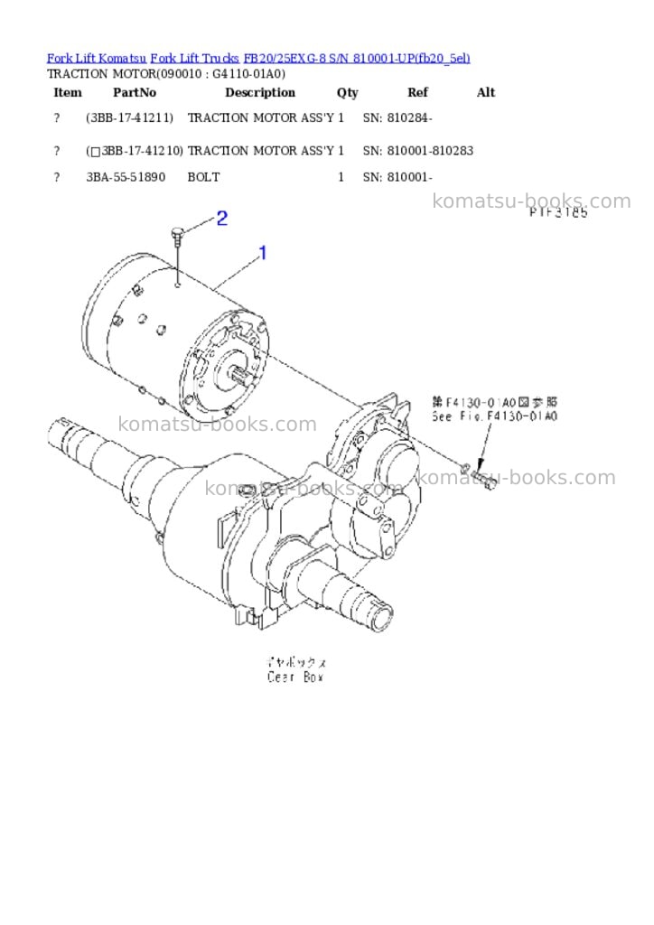 Komatsu fb20rn/25rn-4 s/n 4001-up Parts catalog cover Page 3 Komatsu fb20rn/25rn-4 s/n 4001-up Parts catalog cover Page 3