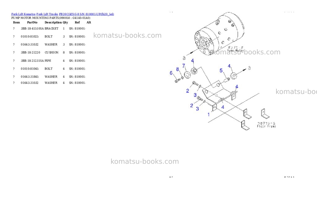 Komatsu fb20rn/25rn-4 s/n 4001-up Parts catalog cover Page 7 Komatsu fb20rn/25rn-4 s/n 4001-up Parts catalog cover Page 7