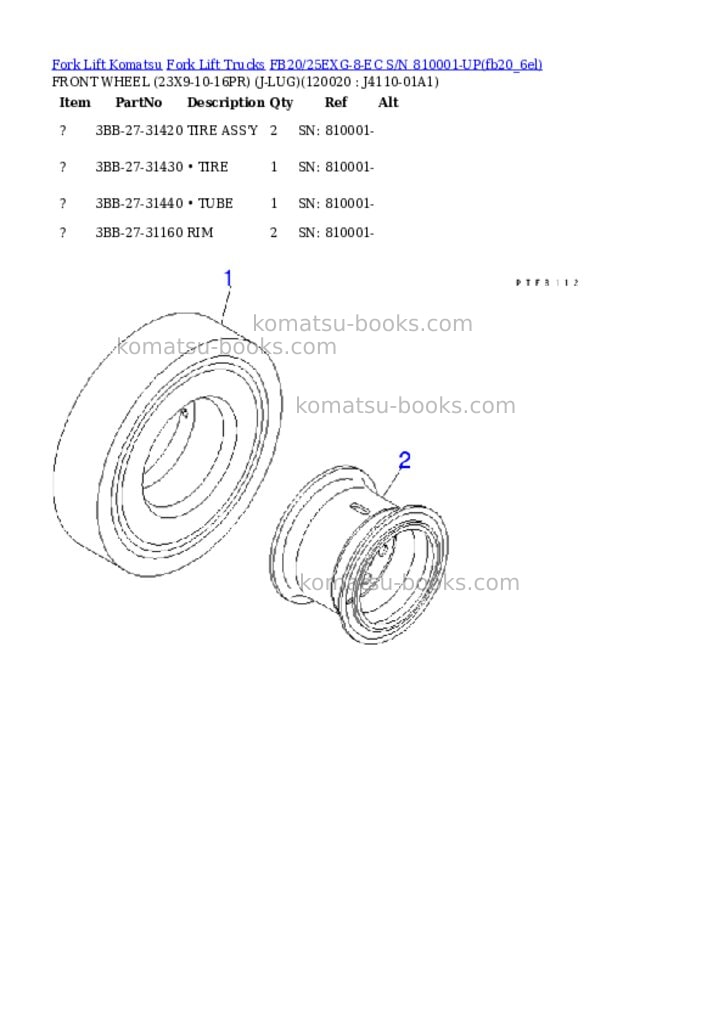 Komatsu fb20/25exg-8-ec s/n 810001-up Parts catalog cover Page 10