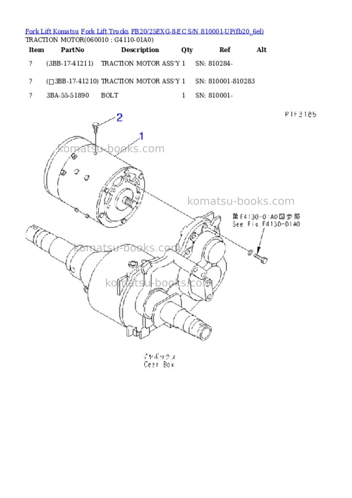 Komatsu fb20/25exg-8-ec s/n 810001-up Parts catalog cover Page 2
