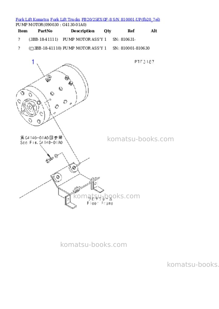 Komatsu fb20/25exgf-8 s/n 810001-up Parts catalog cover Page 5 Komatsu fb20/25exgf-8 s/n 810001-up Parts catalog cover Page 5