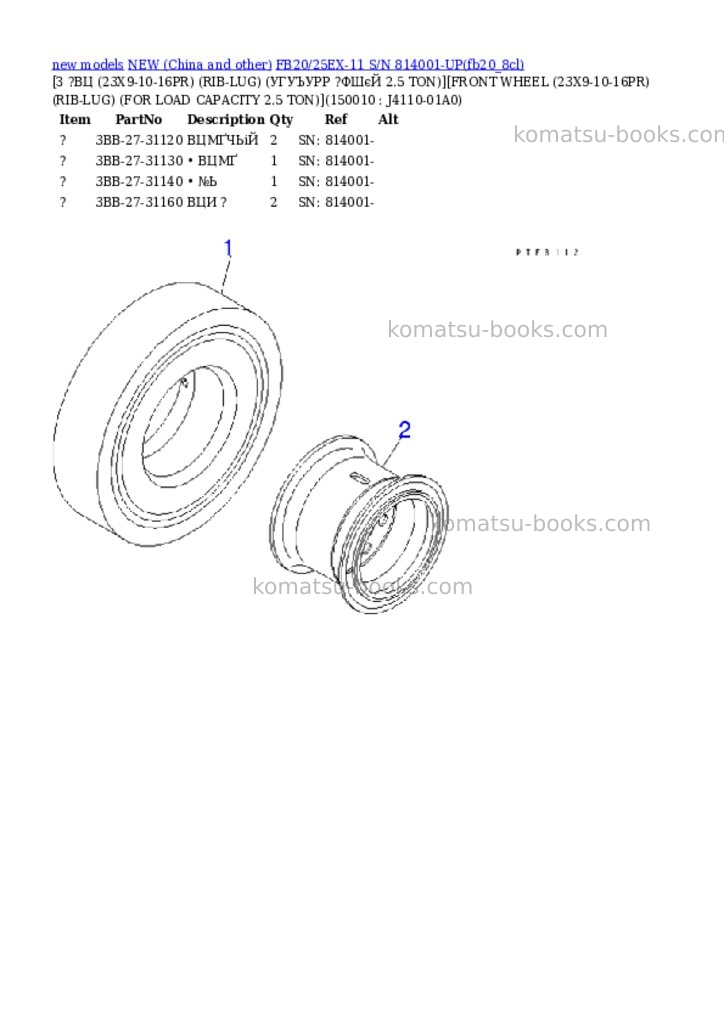 Komatsu fb20/25ex-11 s/n 814001-up Parts catalog cover Page 10
