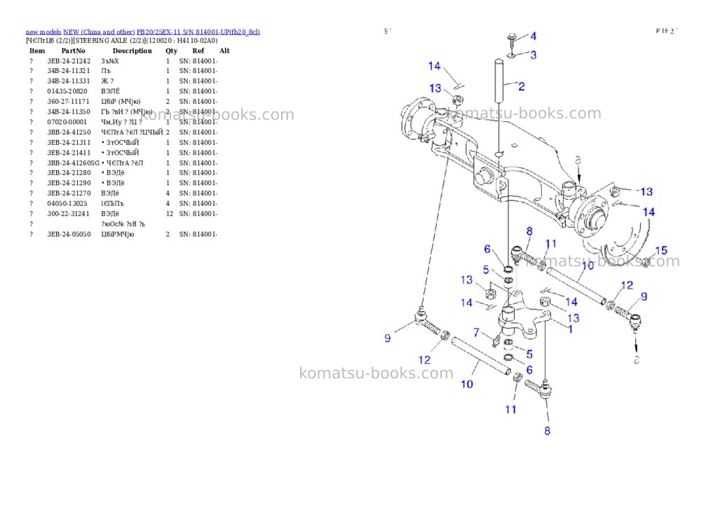 Komatsu fb20/25ex-11 s/n 814001-up Parts catalog cover Page 9