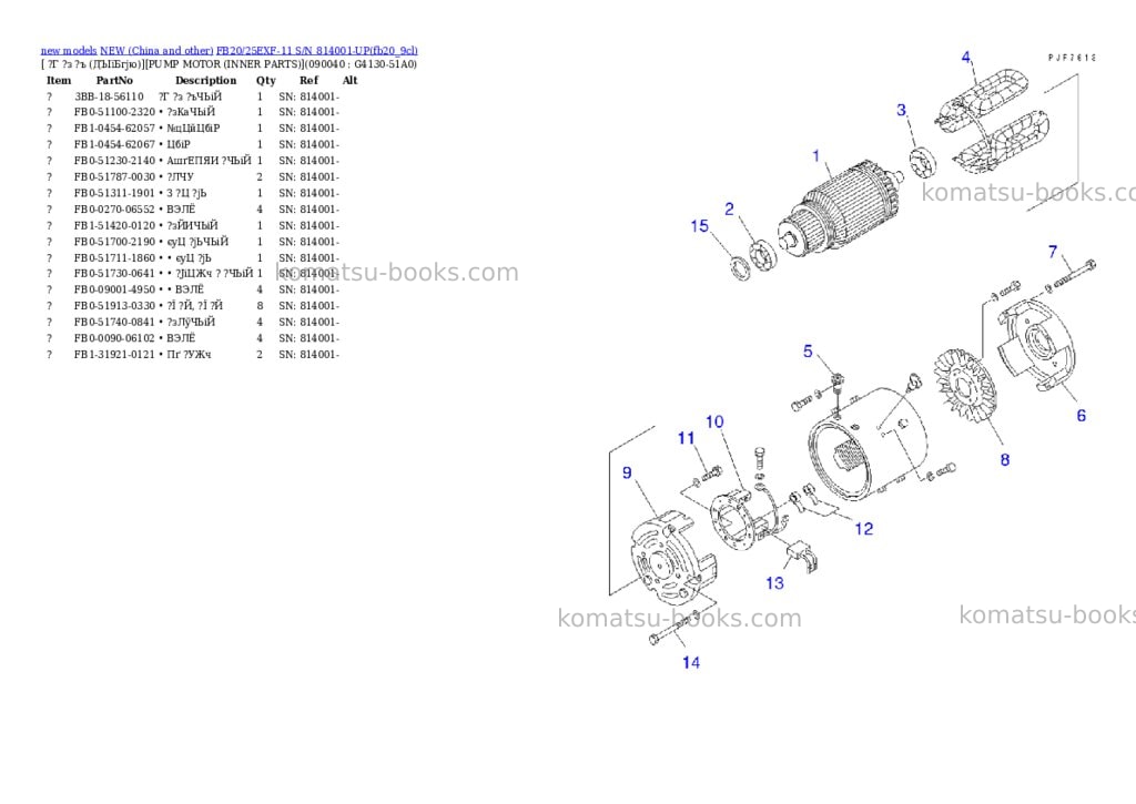 Komatsu fb20/25exf-11 s/n 814001-up Parts catalog cover Page 6 Komatsu fb20/25exf-11 s/n 814001-up Parts catalog cover Page 6