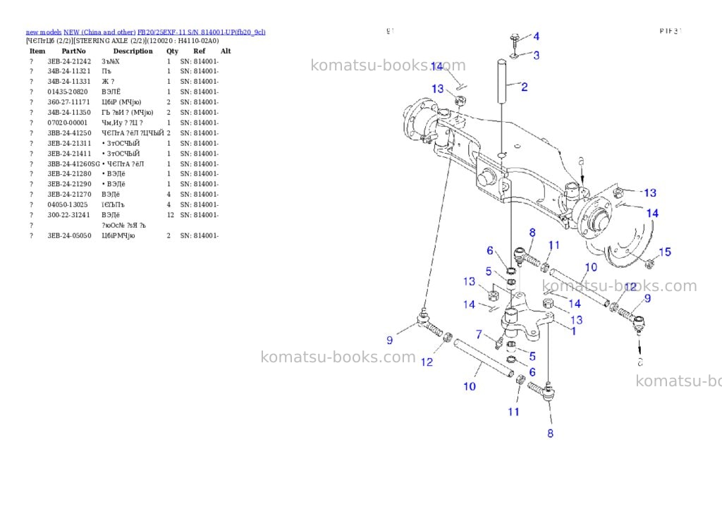 Komatsu fb20/25exf-11 s/n 814001-up Parts catalog cover Page 9 Komatsu fb20/25exf-11 s/n 814001-up Parts catalog cover Page 9