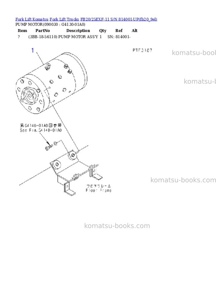 Komatsu FB20/25EXF-11 S/N 814001-UP Parts catalog cover Page 5 Komatsu FB20/25EXF-11 S/N 814001-UP Parts catalog cover Page 5
