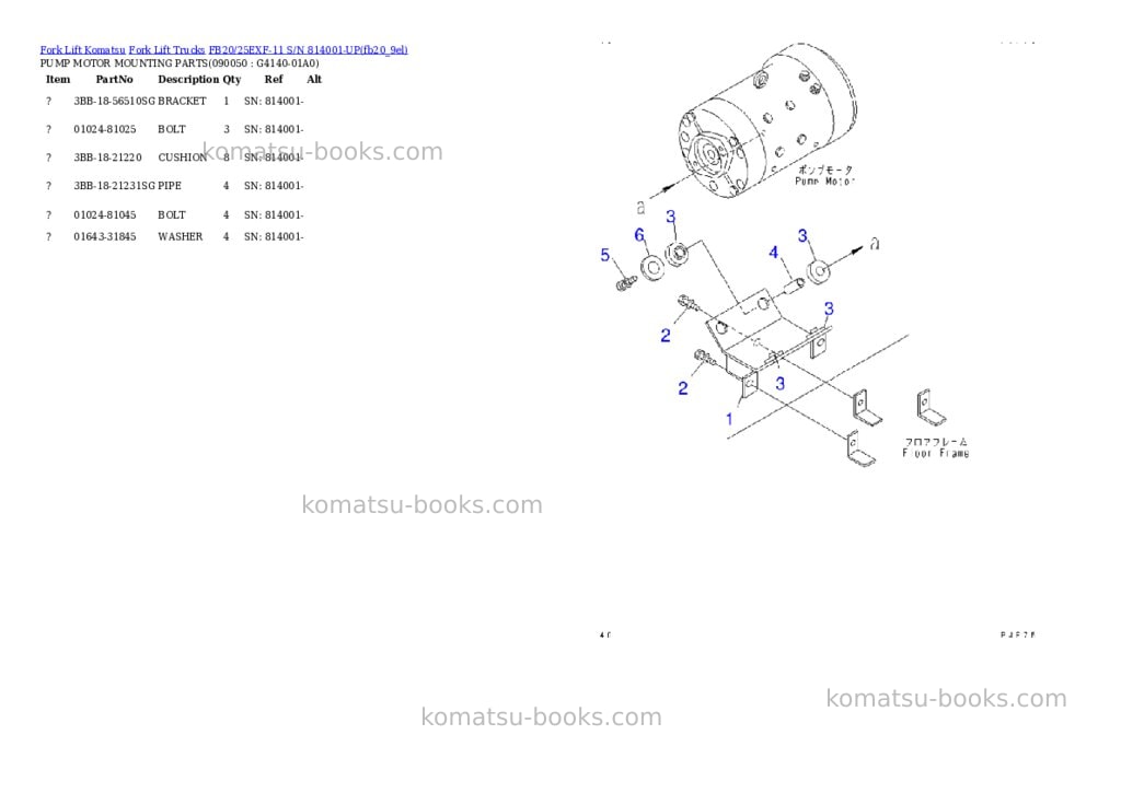 Komatsu FB20/25EXF-11 S/N 814001-UP Parts catalog cover Page 7 Komatsu FB20/25EXF-11 S/N 814001-UP Parts catalog cover Page 7
