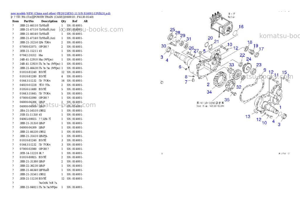 Komatsu fb20/25exg-11 s/n 814001-up Parts catalog cover Komatsu fb20/25exg-11 s/n 814001-up Parts catalog cover